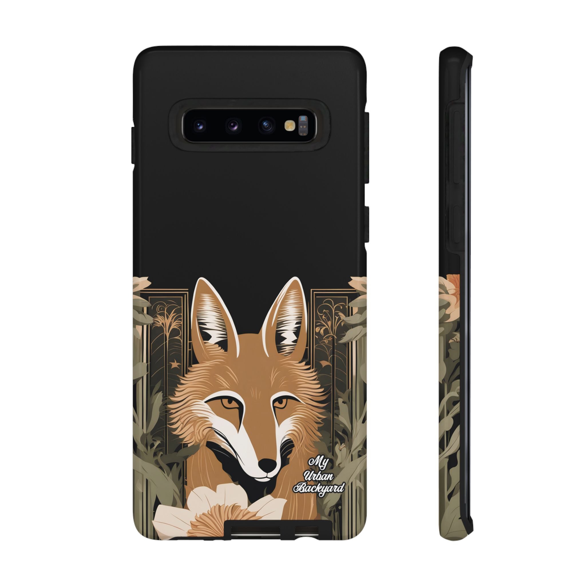 Art Deco Coyote with Flower, Cell Phone Case - Apple, Samsung, Google Pixel
