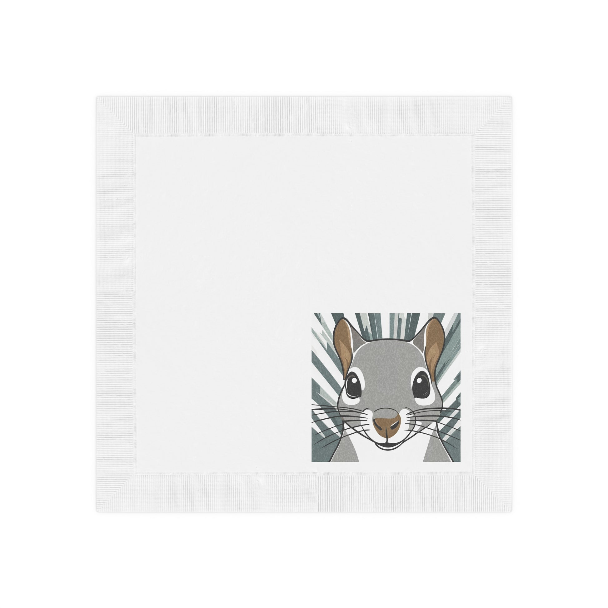 Cute Squirrel Cocktail Napkins — Playful Woodland Party Napkins, 2 sizes, Pack of 50 or 100