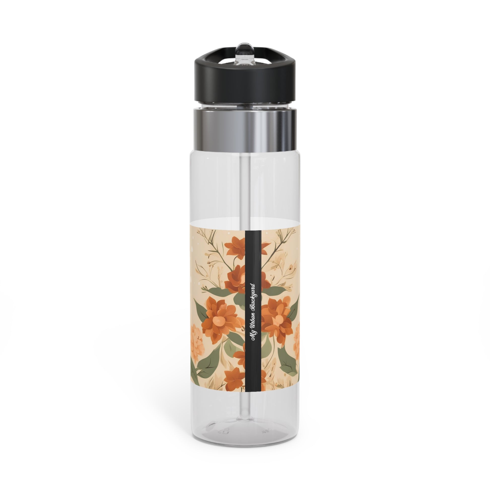 Brown Bear with Flowers, 20oz Sport Water Bottle, BPA-Free, Tritan™ plastic
