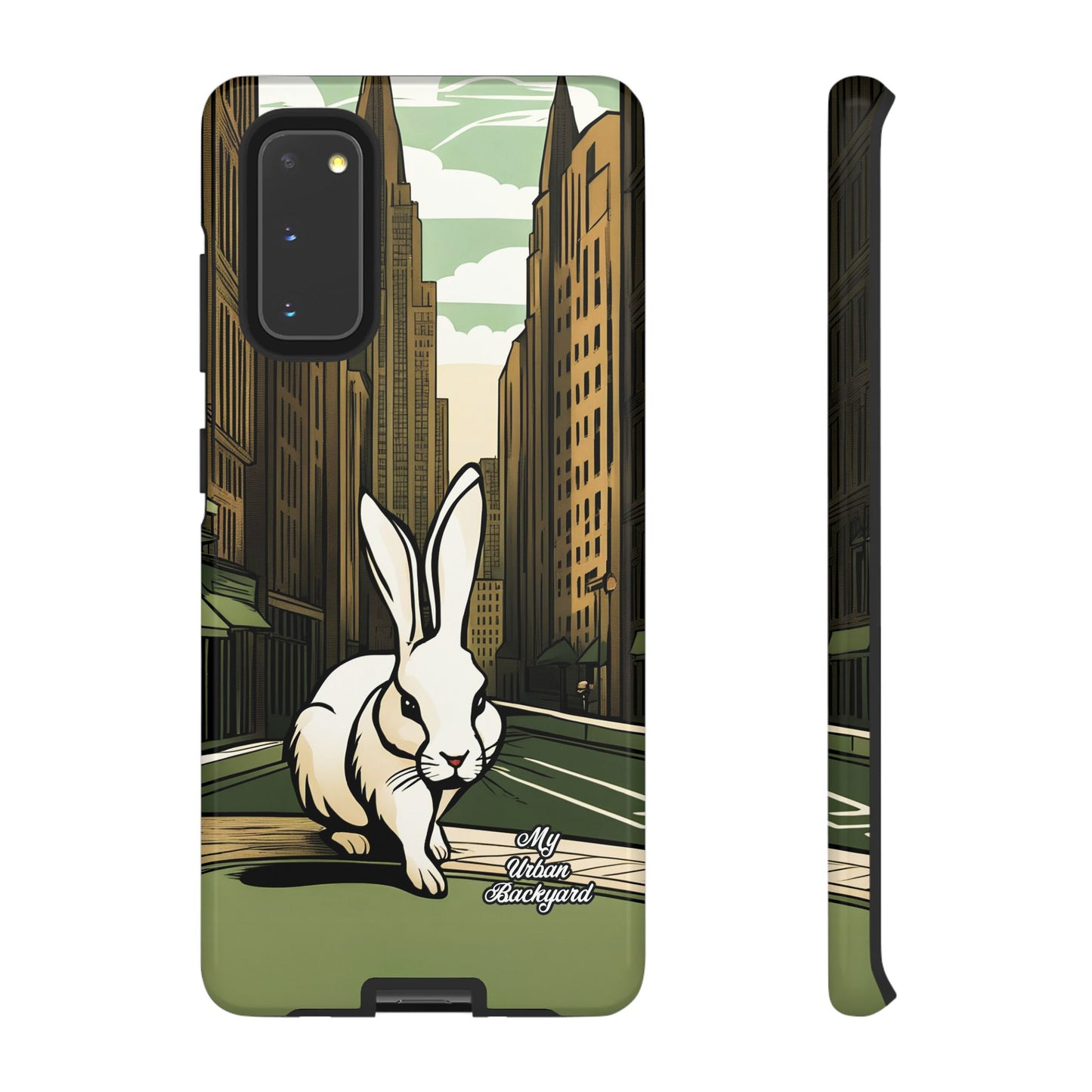 White Rabbit on a City Street, Cell Phone Case - Apple, Samsung, or Google Pixel