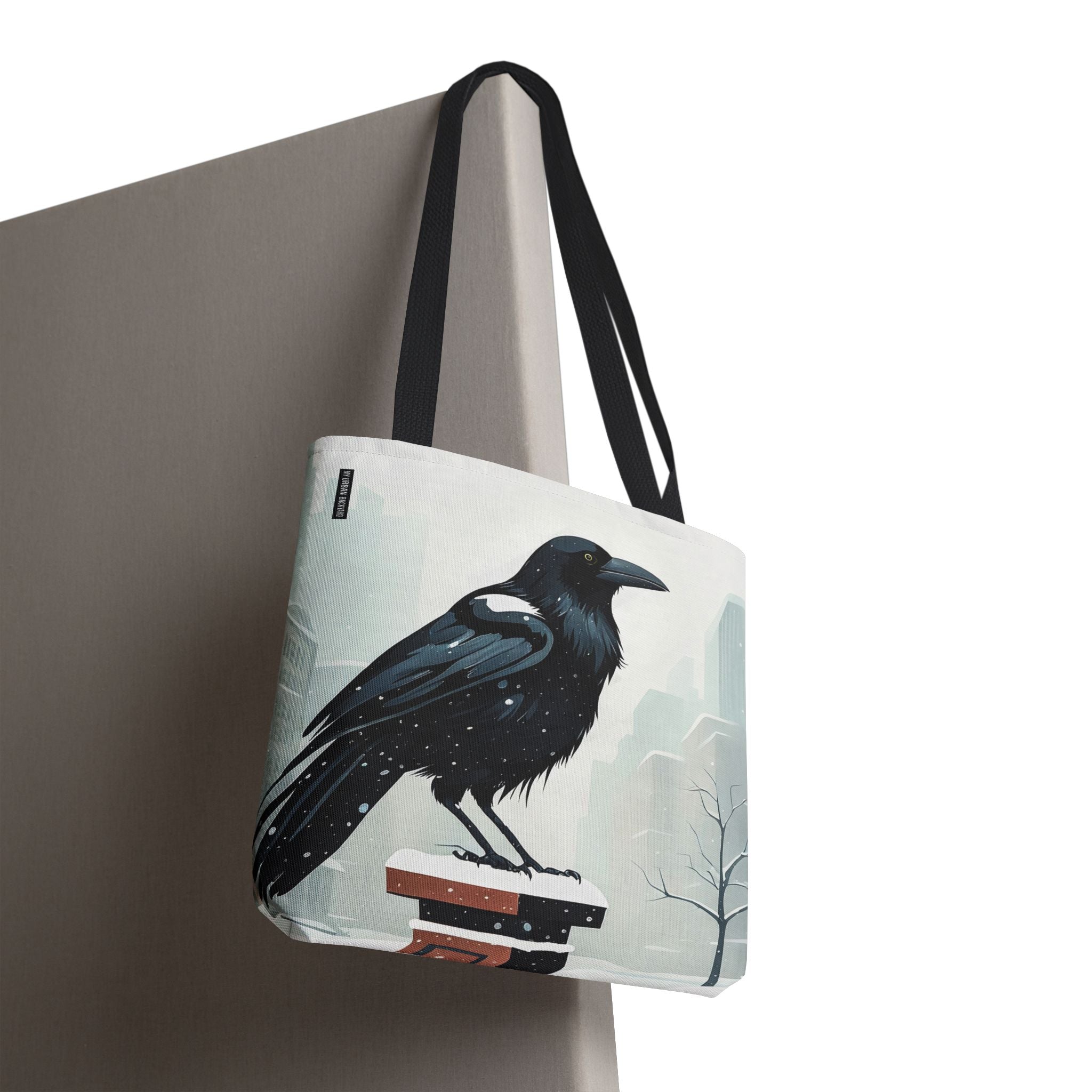 Winter Crow Tote Bag with Cotton Handles For Everyday Use, 3 Sizes