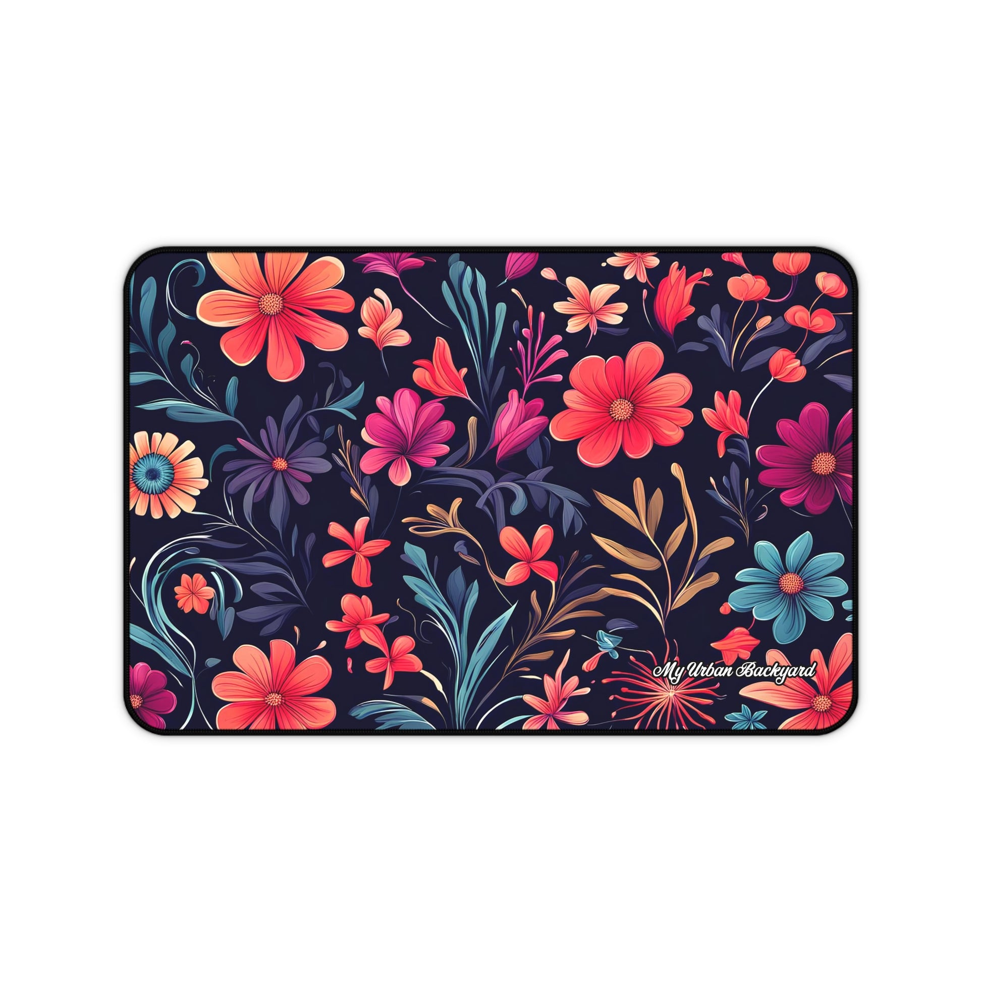 Night Blooming Wildflowers Desk Mat - Vibrant Desk Accessories, Office Decor, Gift for Her, Home Office Mat, 3 Sizes