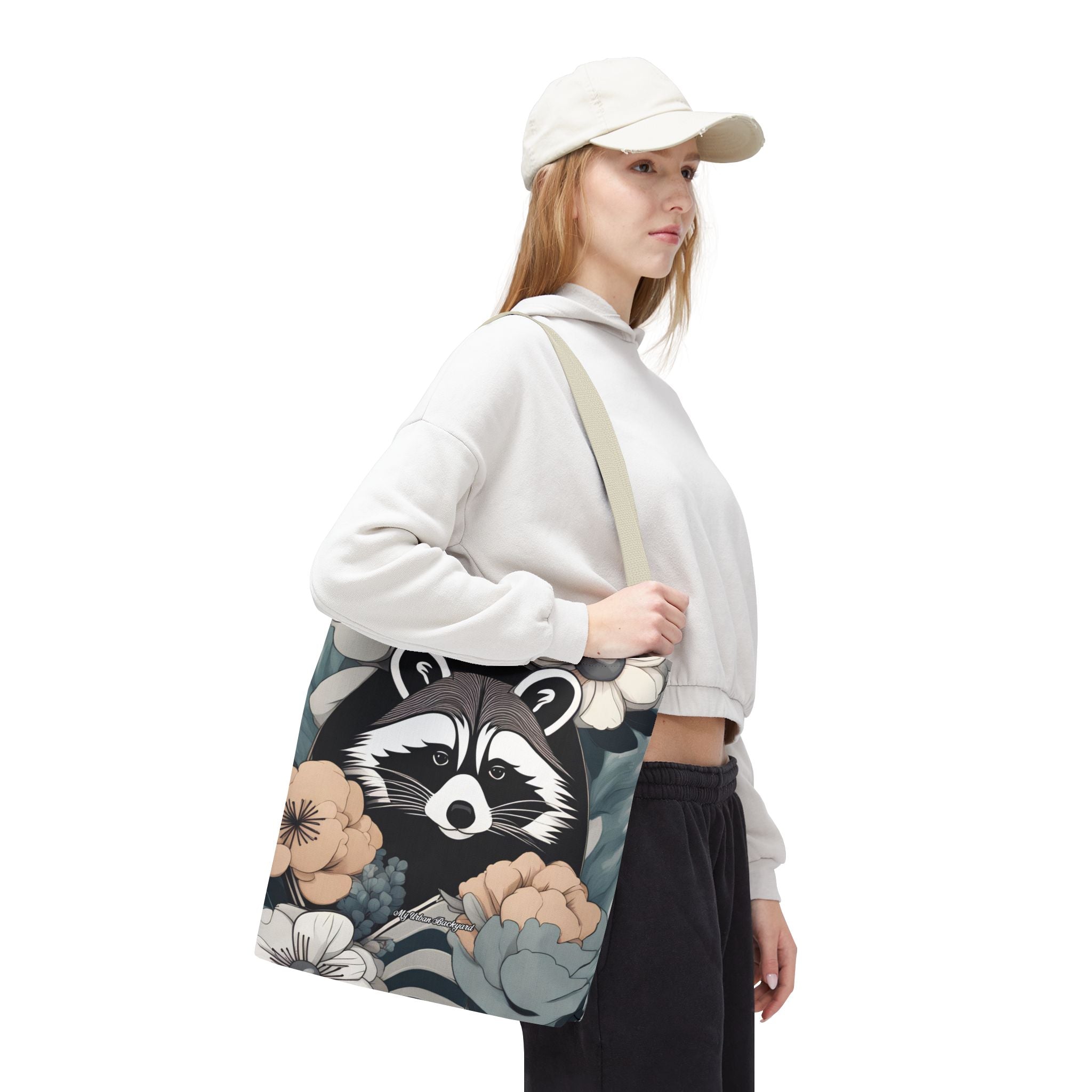 Rocco Pawsley, Raccoon Tote Bag with Cotton Handles For Everyday Use, 3 Sizes