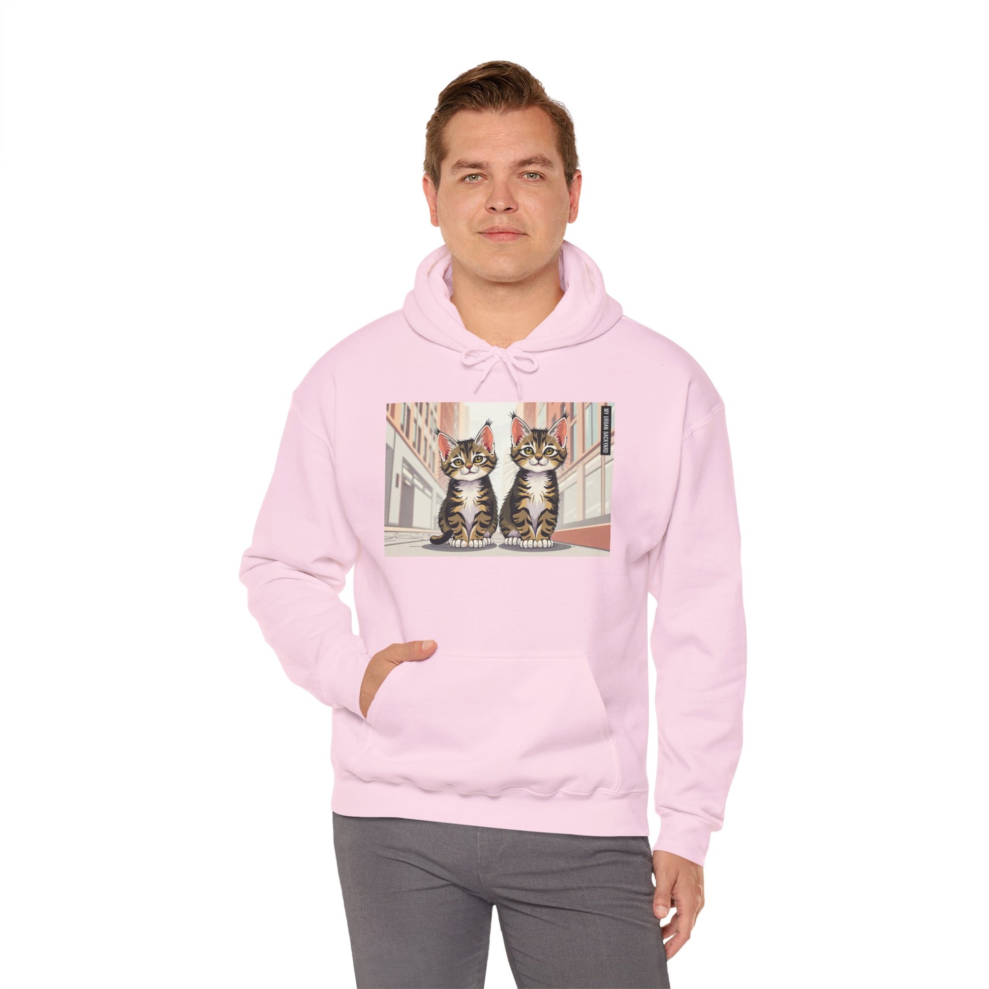 Cute Tabby Kittens Hooded Sweatshirt, Cozy Gift for Pet Owners, Cat Mom Hoodie, Cute Cat Sweatshirt, Cat-Themed Apparel, Animal Lover Gift