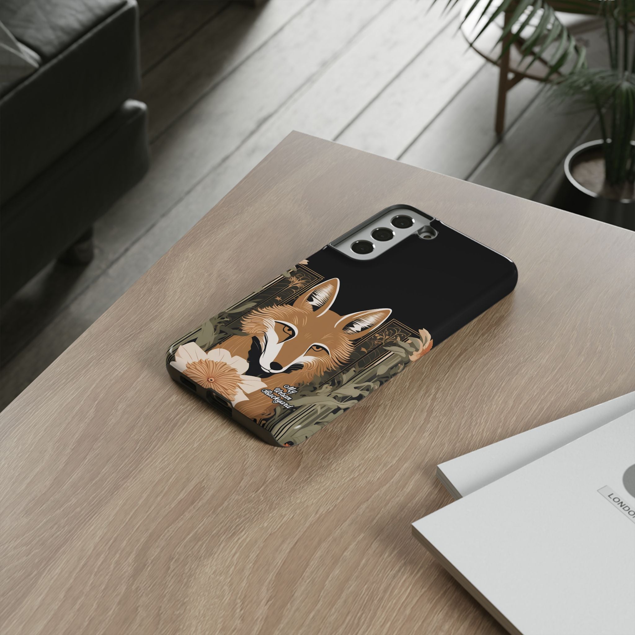 Art Deco Coyote with Flower, Cell Phone Case - Apple, Samsung, Google Pixel