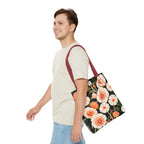 Art Deco Flowers Tote Bag with Cotton Handles For Everyday Use, 3 Sizes