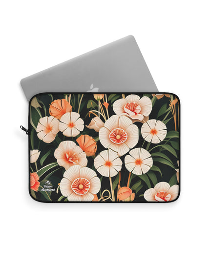 Art Deco Flowers, Laptop Carrying Case, Top Loading Sleeve for School or Work