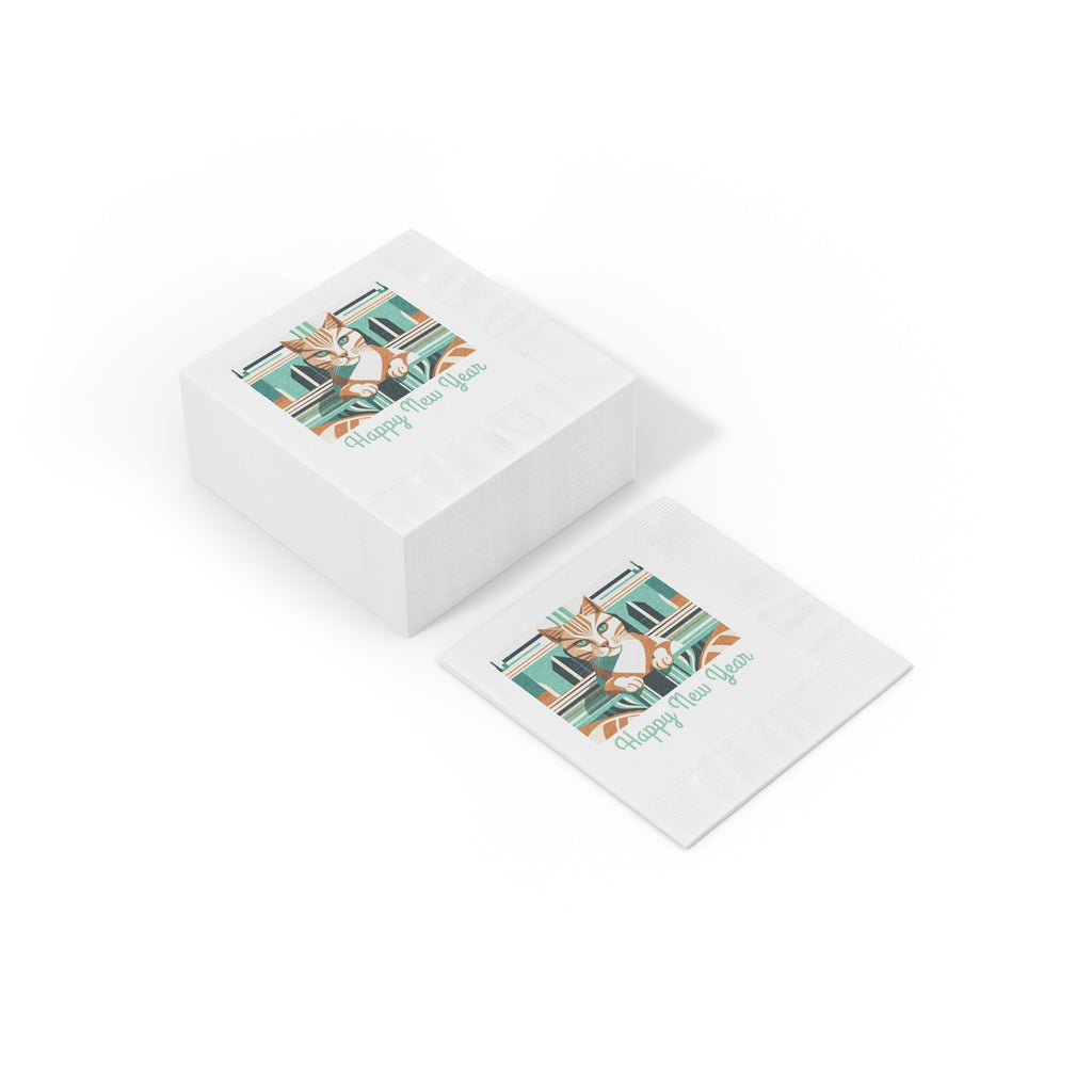 Art Deco Tabby — New Year Napkins