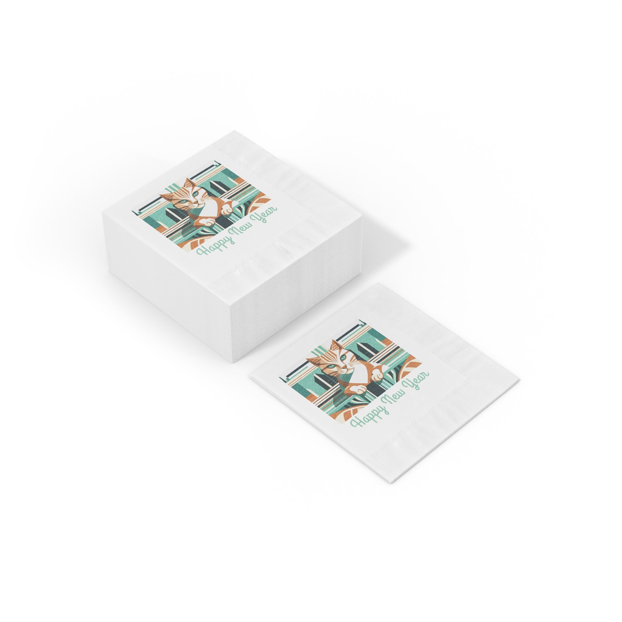 Art Deco Tabby — New Year Napkins
