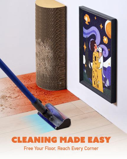 PURRDEE 14x20 Wall Mounted Cat Scratcher, Decorative Cat Scratching Board with Sisal Surface & Wooden Frame, Removable Hook-and-Loop Mounting Strip, Unique & Functional Cat Gift (Great Wave)