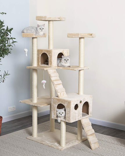 Go Pet Club Cat Tree, 50W x 26L x 72H, Beige