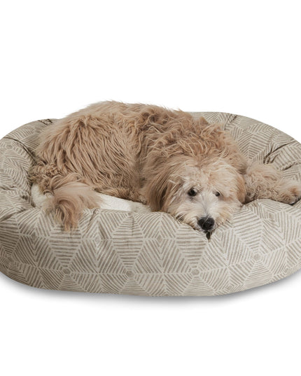 Majestic Pet 52" Charlie Beige Metallic Sherpa Bagel Bed