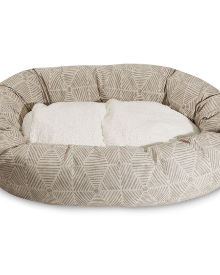 Majestic Pet 52" Charlie Beige Metallic Sherpa Bagel Bed
