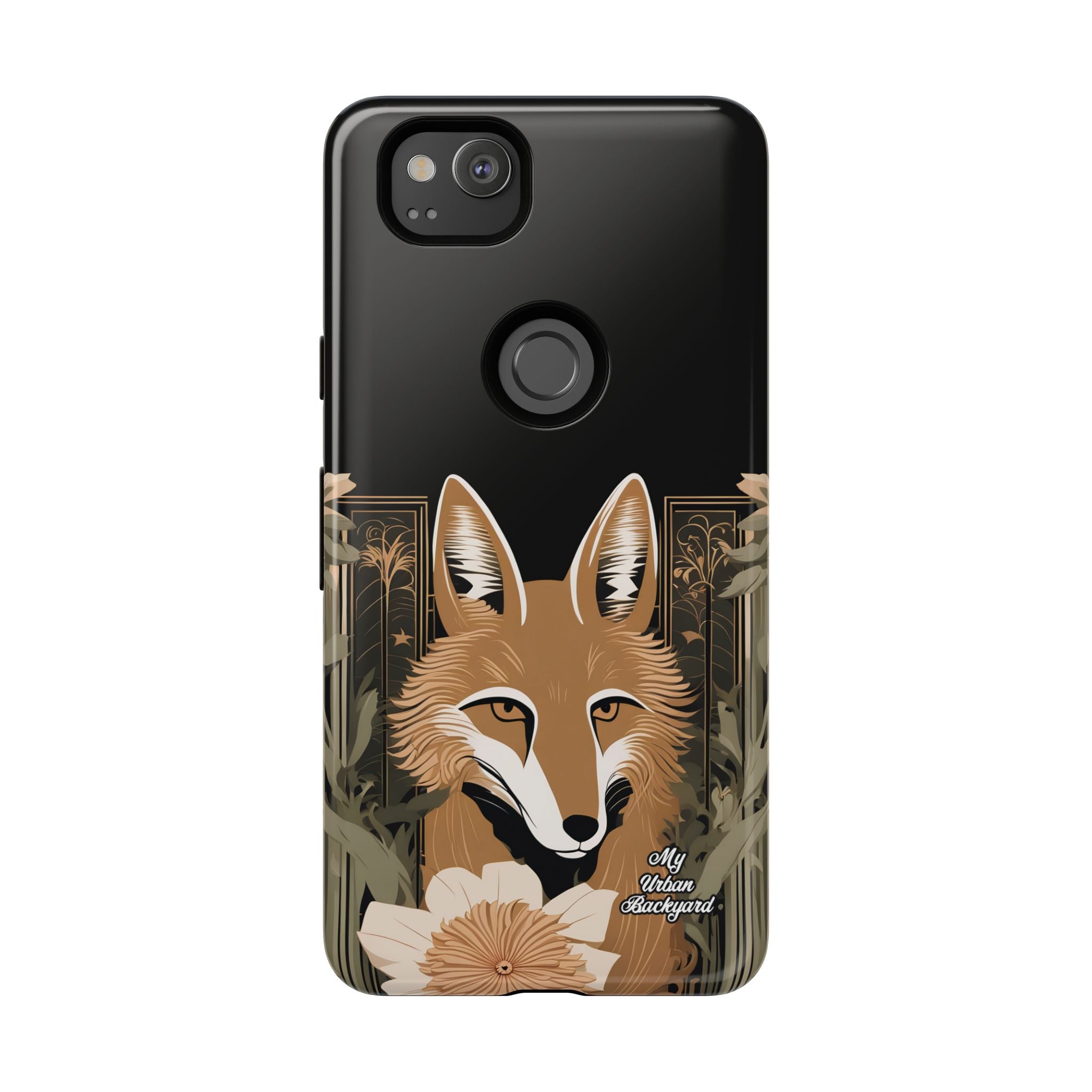 Art Deco Coyote with Flower, Cell Phone Case - Apple, Samsung, Google Pixel