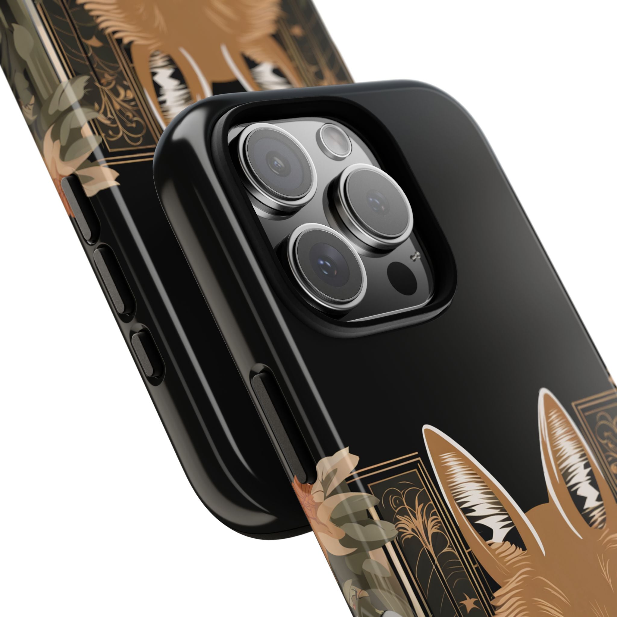 Art Deco Coyote with Flower, Cell Phone Case - Apple, Samsung, Google Pixel