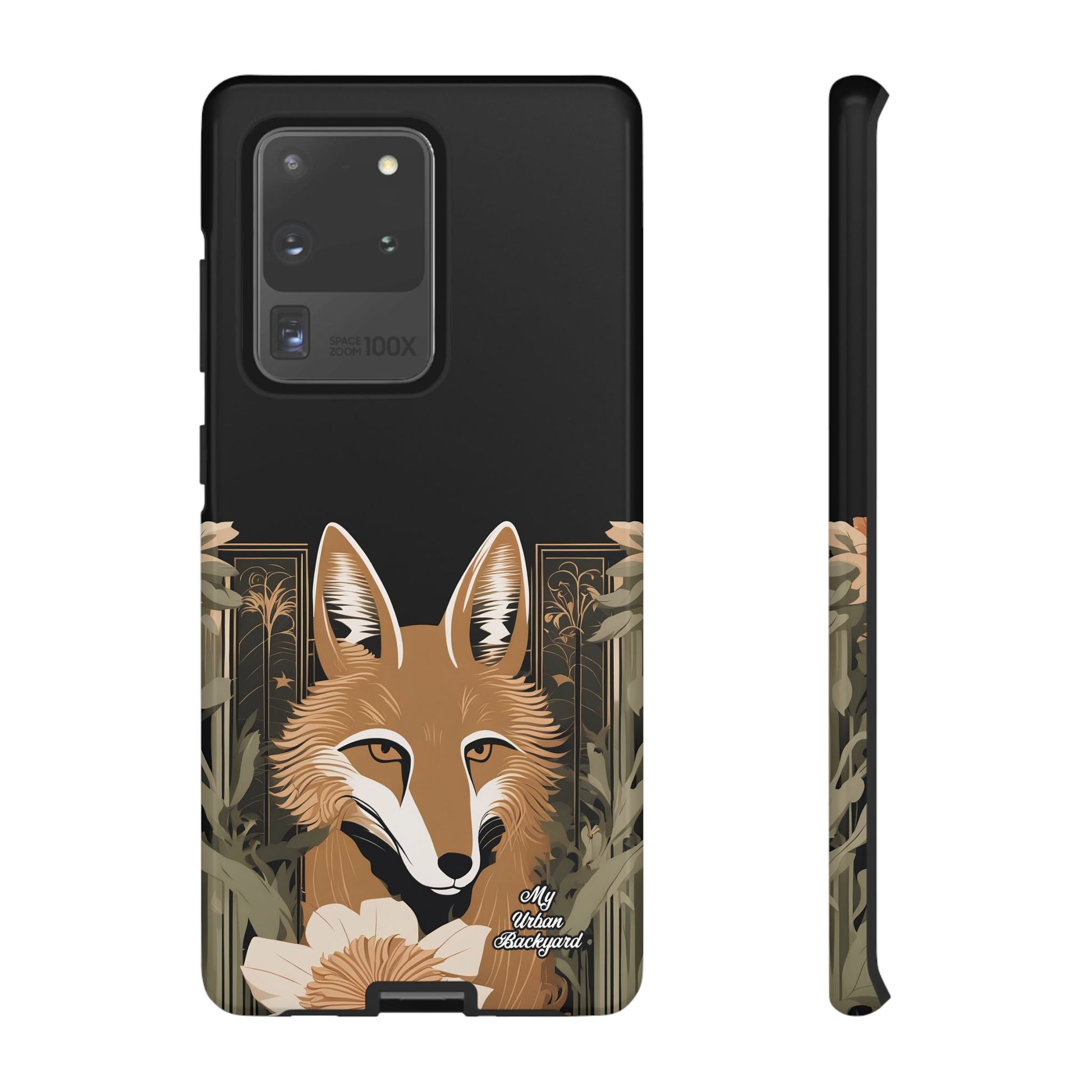 Art Deco Coyote with Flower, Cell Phone Case - Apple, Samsung, Google Pixel