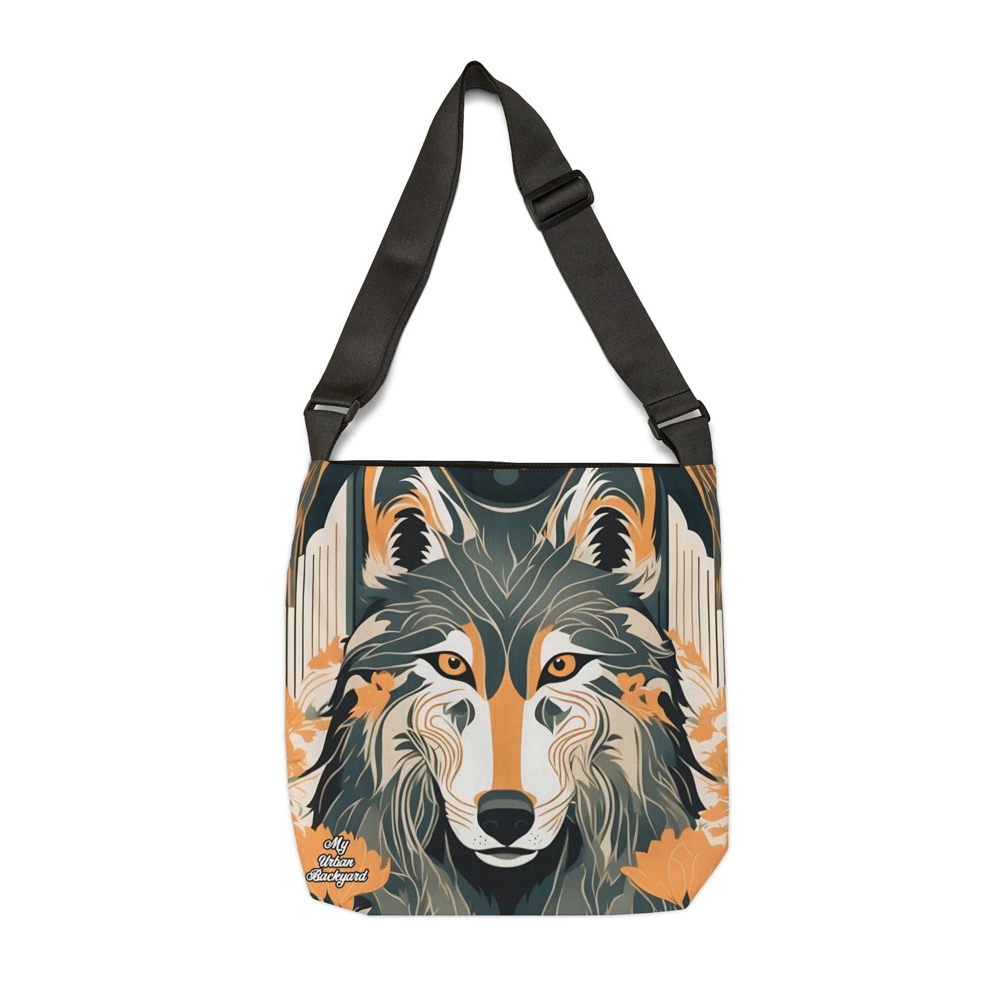 Art Deco Wolf, Tote Bag with Adjustable Strap - Trendy and Versatile