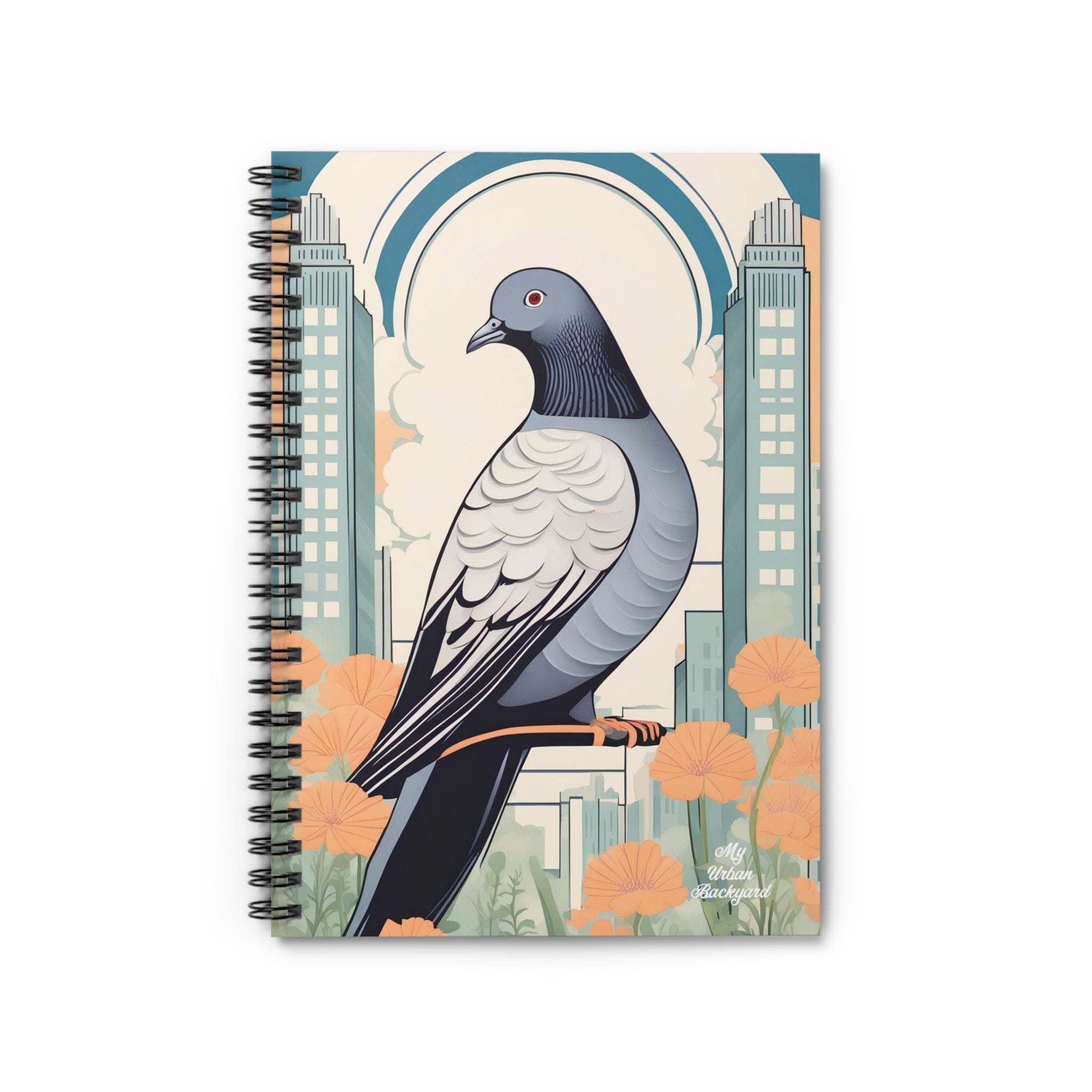 City Pigeon, Spiral Notebook Writing Journal - 118 Ruled Pages