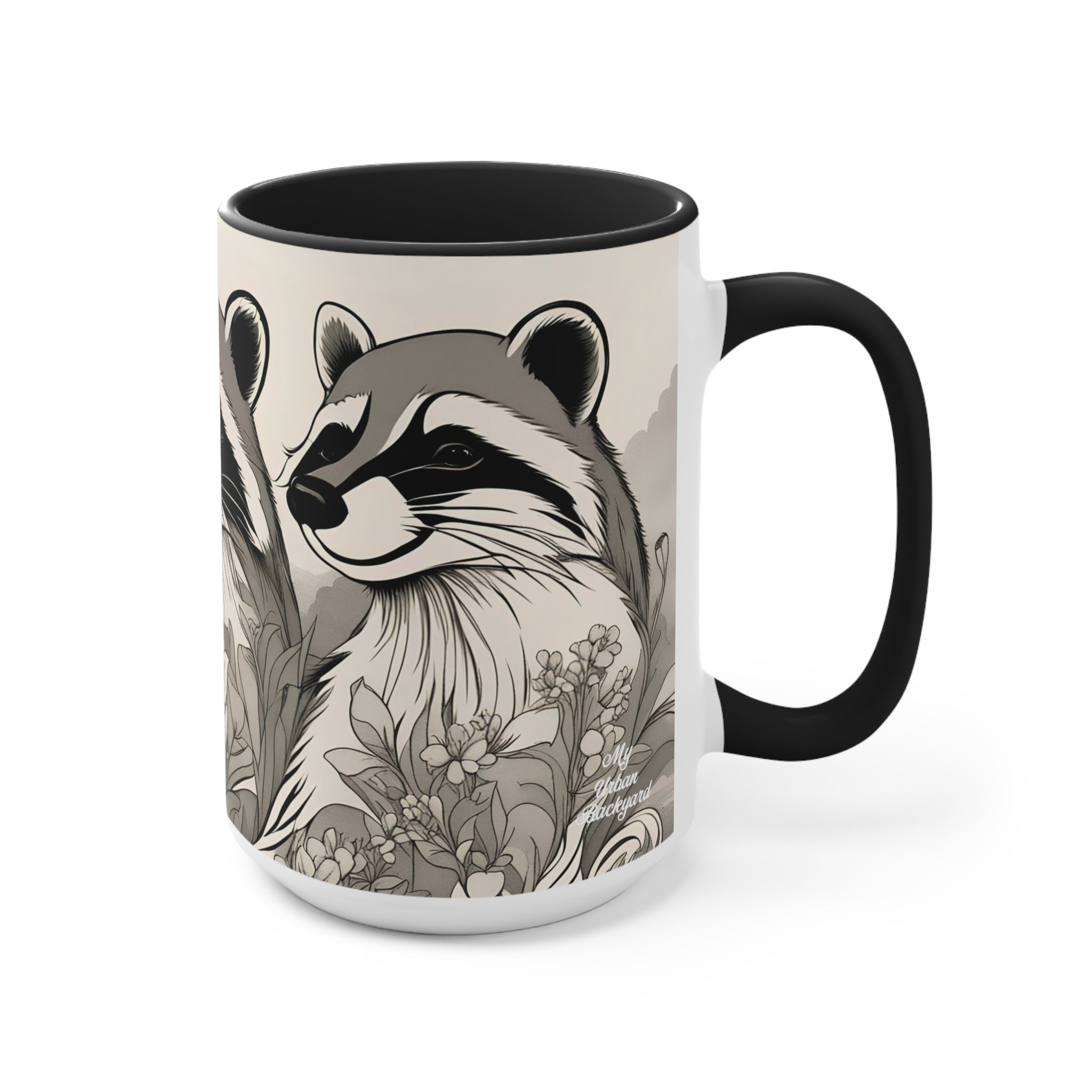 Three Raccoons, Ceramic Coffee Mug
