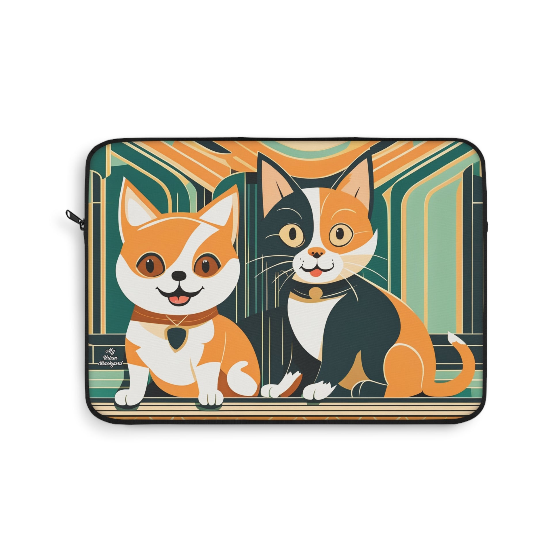 Two Kitties, Soft Laptop Sleeve, Pet Lover Gift, Stylish Tech Accessory, Colorful Cat Art, Cat Themed Laptop Case, Gift for Cat Moms, 3 Sizes