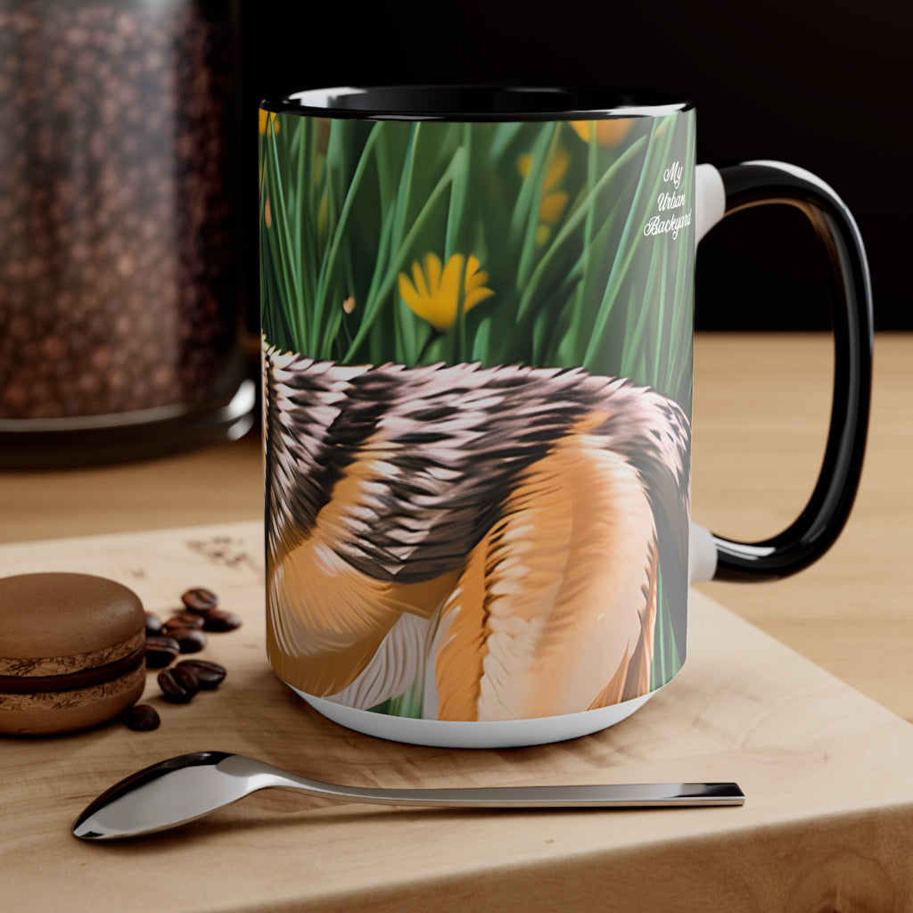 Coyote with Flowers, Ceramic Mug - Perfect for Coffee, Tea, and More!