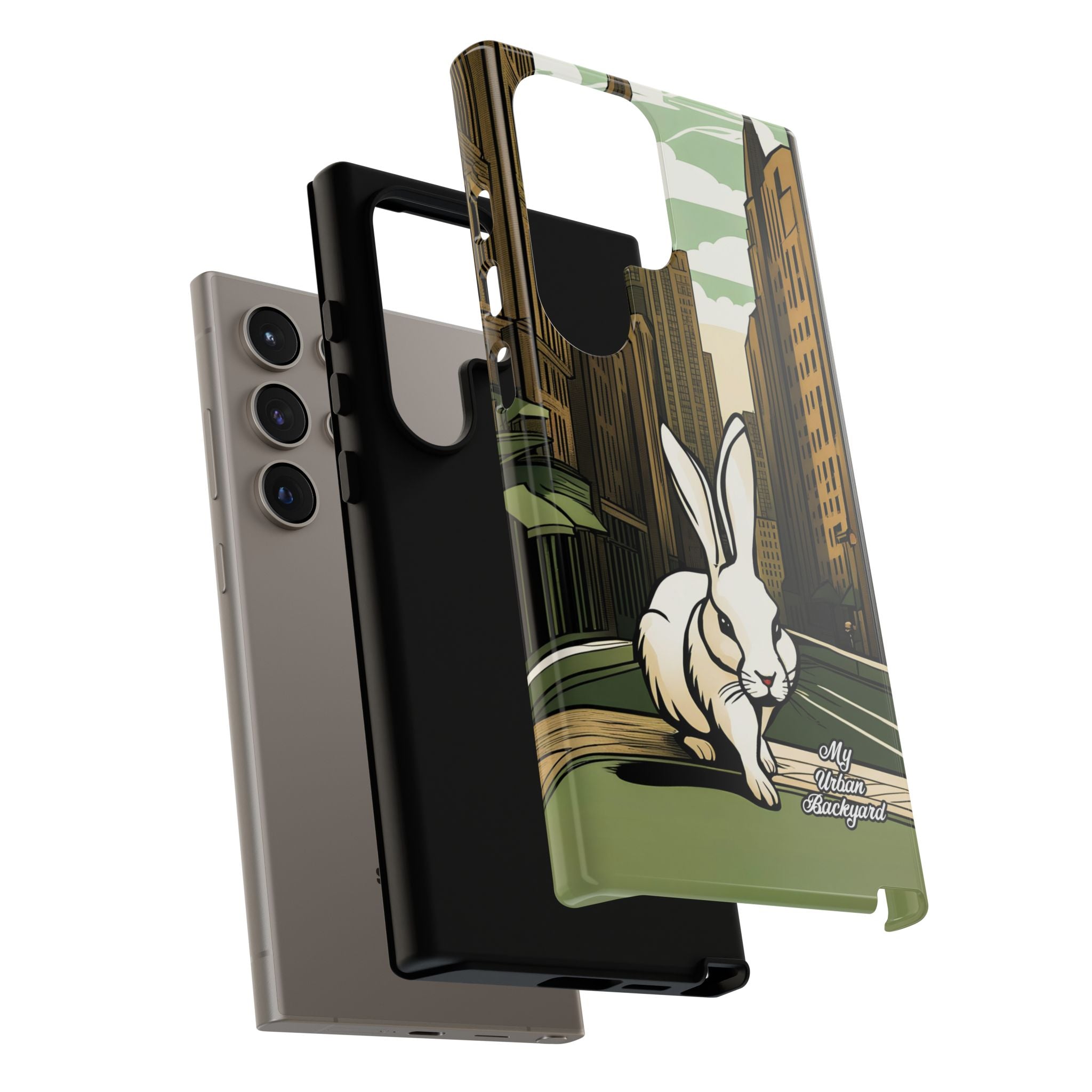 White Rabbit on a City Street, Cell Phone Case - Apple, Samsung, Google Pixel