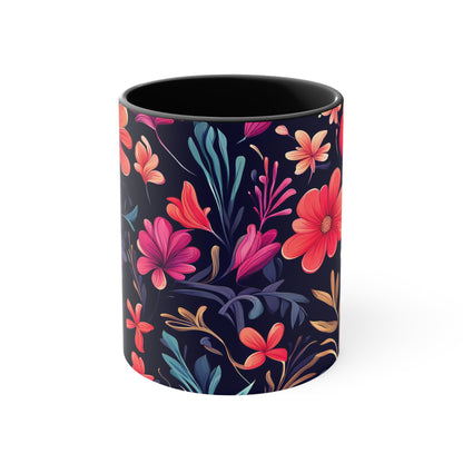 Night Blooming Wildflowers, Ceramic Mug - Perfect for Coffee, Tea, and More!