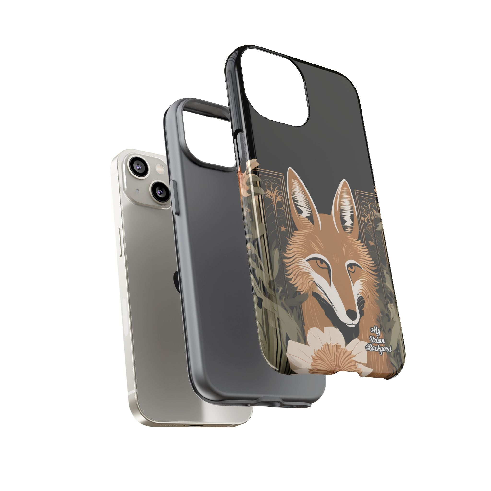 Art Deco Coyote with Flower, Cell Phone Case - Apple, Samsung, Google Pixel