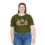 Art Deco Holiday Bear, Soft 100% Jersey Cotton T-Shirt, Unisex, Short Sleeve, Retail Fit