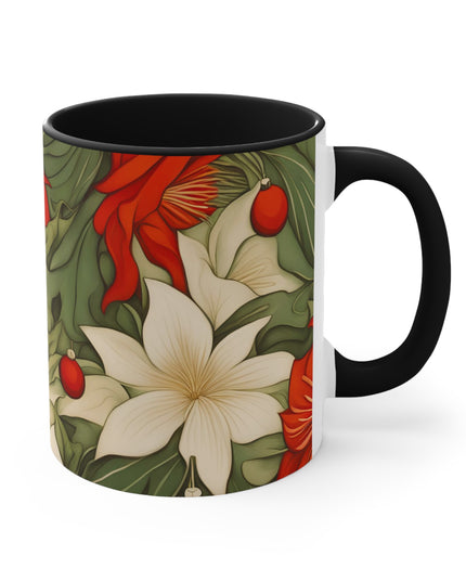 Christmas Flowers, Ceramic Mug - Perfect for Coffee, Tea, and More!