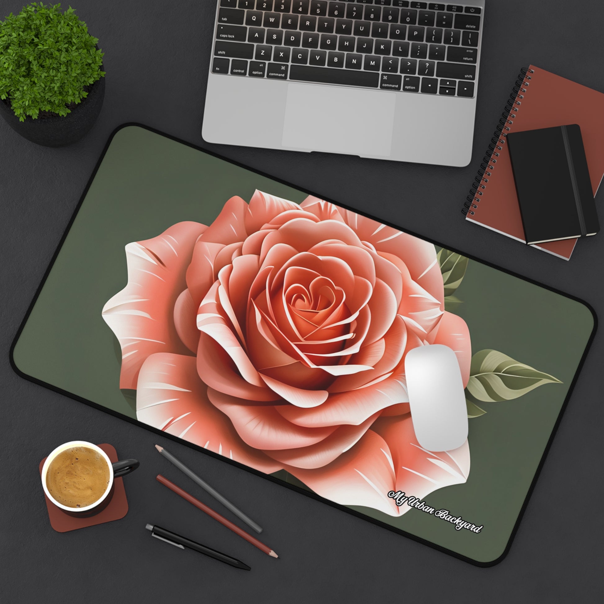 Rose Flower Desk Mat, Elegant Workspace Decor, Ideal Gift for Home Office, Stylish Mouse Pad, Perfect for Flower Lovers, 3 Sizes