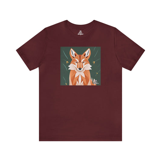 Art Deco Coyote, Soft 100% Jersey Cotton T-Shirt, Unisex, Short Sleeve, Retail Fit