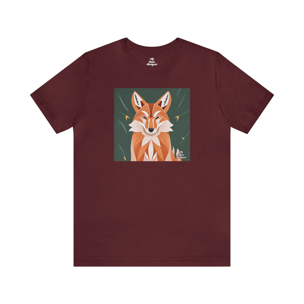 Art Deco Coyote, Soft 100% Jersey Cotton T-Shirt, Unisex, Short Sleeve, Retail Fit