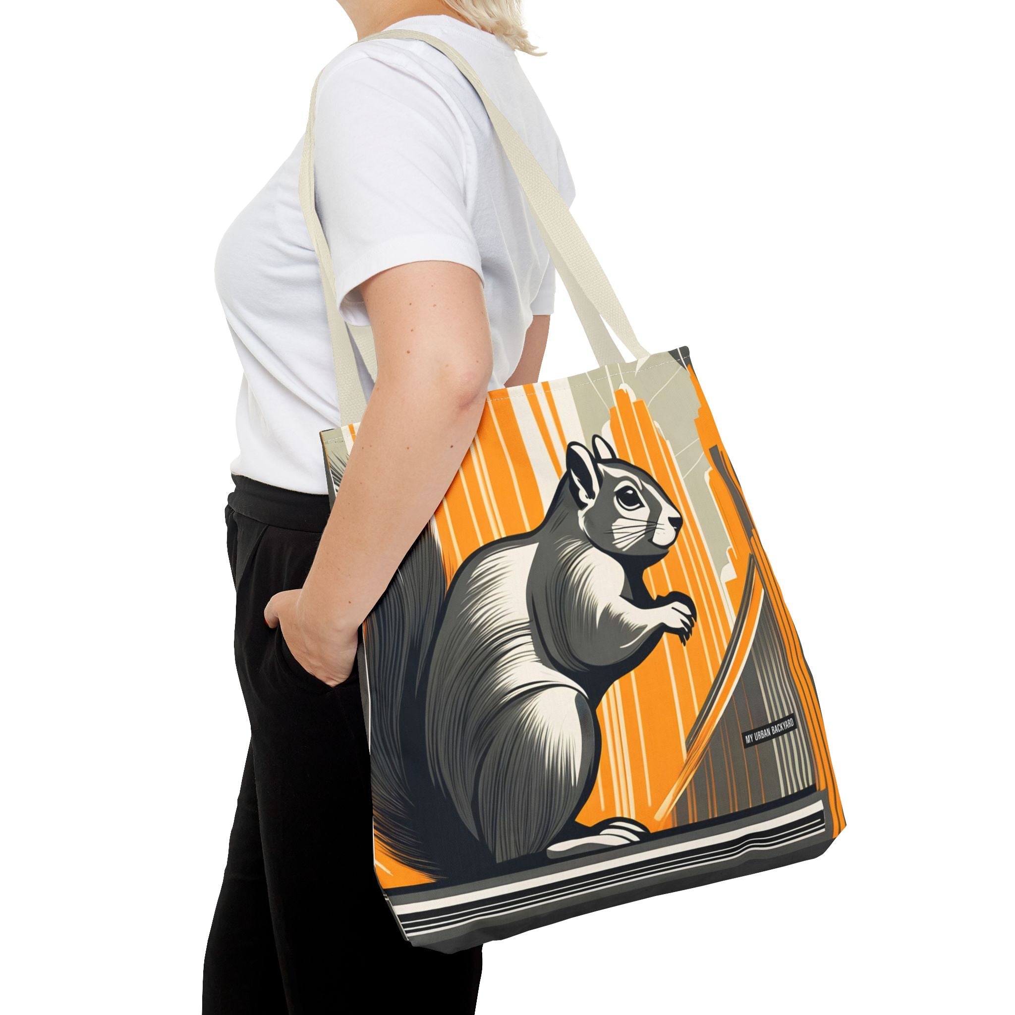 Art Deco Squirrel, Everyday Tote Bag w Cotton Handles