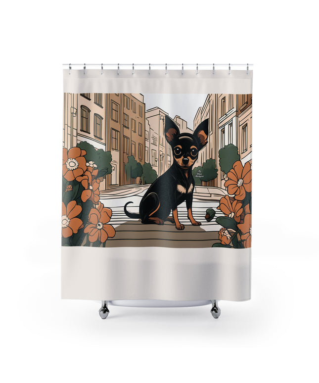 Ricky Barkley, Dog Shower Curtain, Cream accent color - 71" x 74"