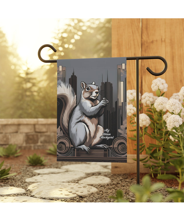 Urban Gray Squirrel, Garden Flag for Yard, Patio, Porch, or Work, 12"x18" - Flag only