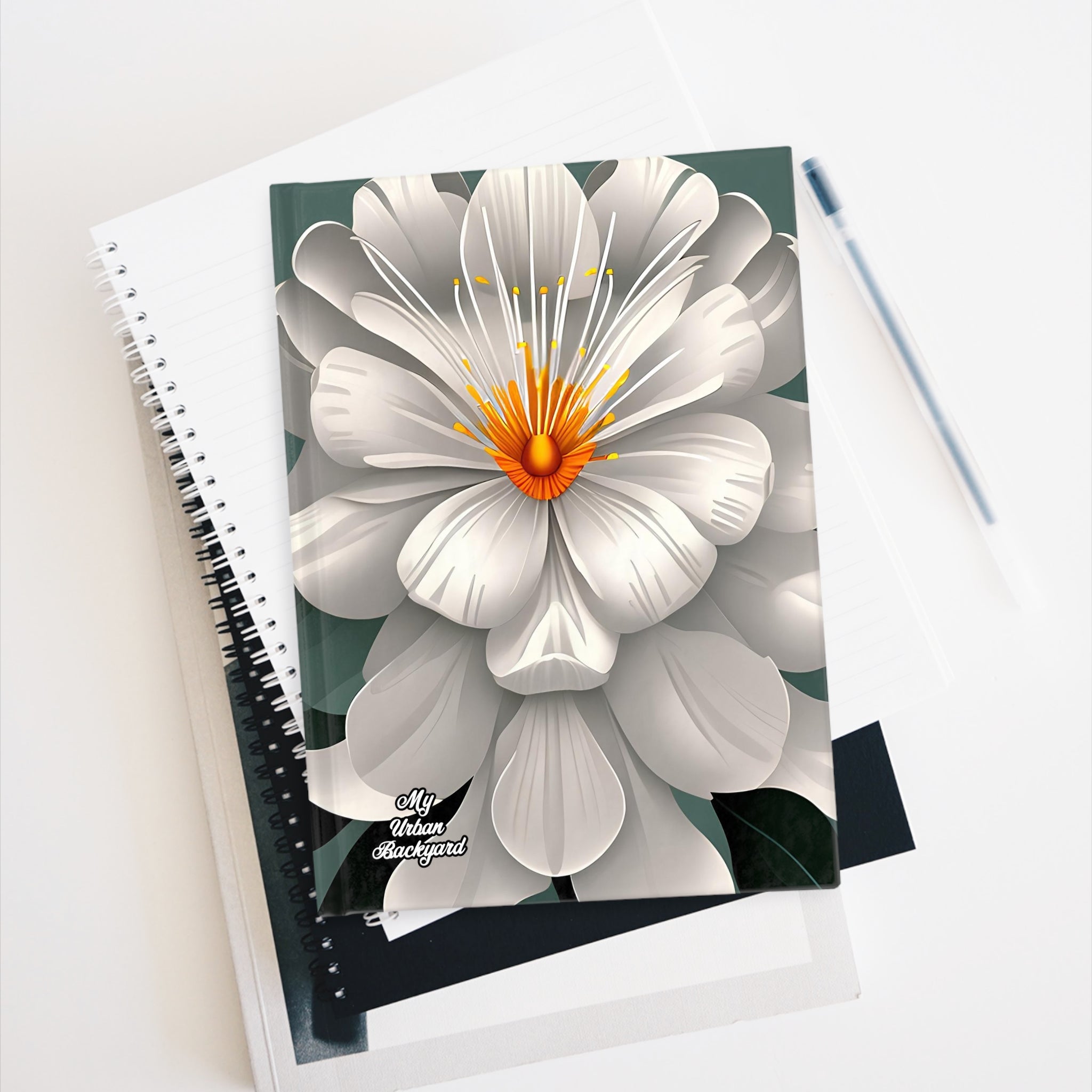 White Flower, Hardcover Notebook Journal - Write in Style