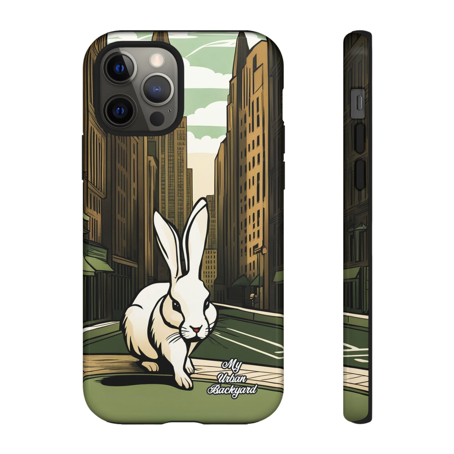 White Rabbit on a City Street, Cell Phone Case - Apple, Samsung, or Google Pixel