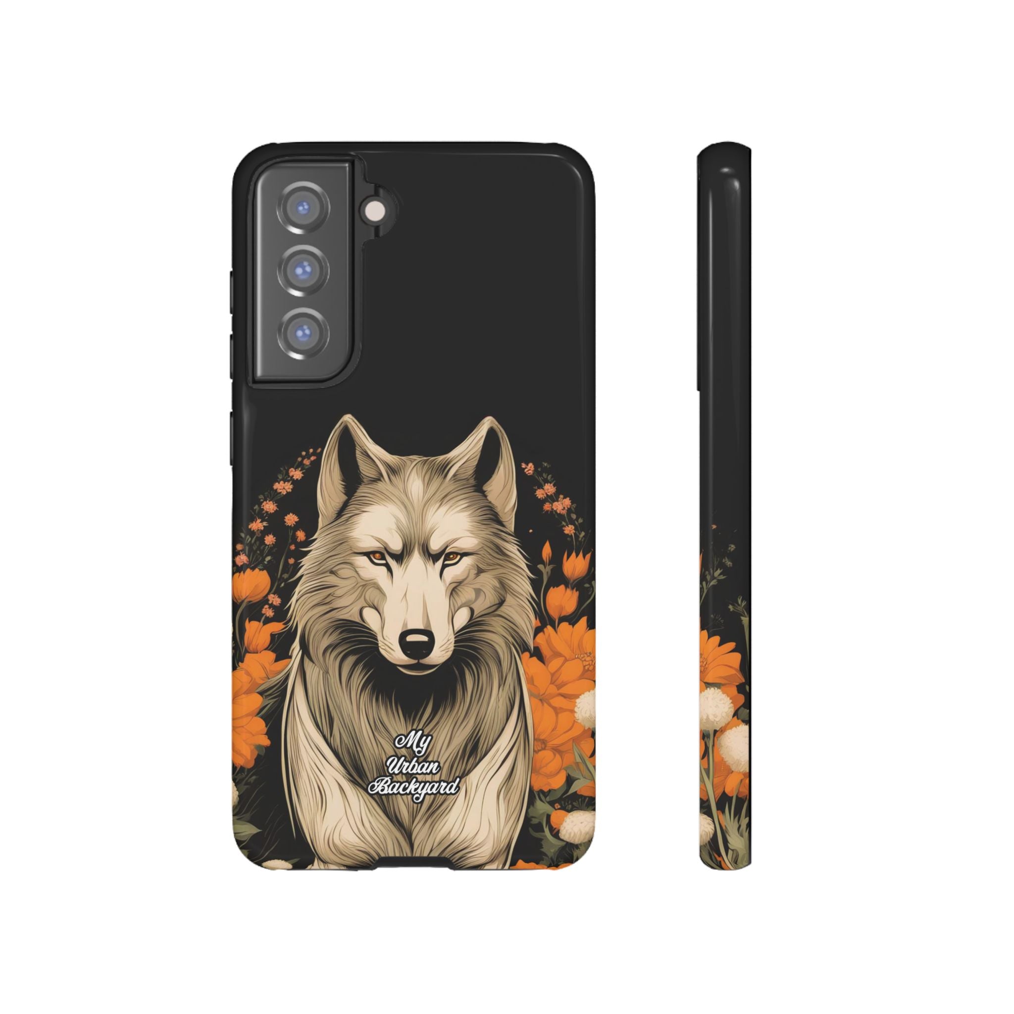 Wolf with Flowers, Animal Cell Phone Case - Apple, Samsung, Google Pixel