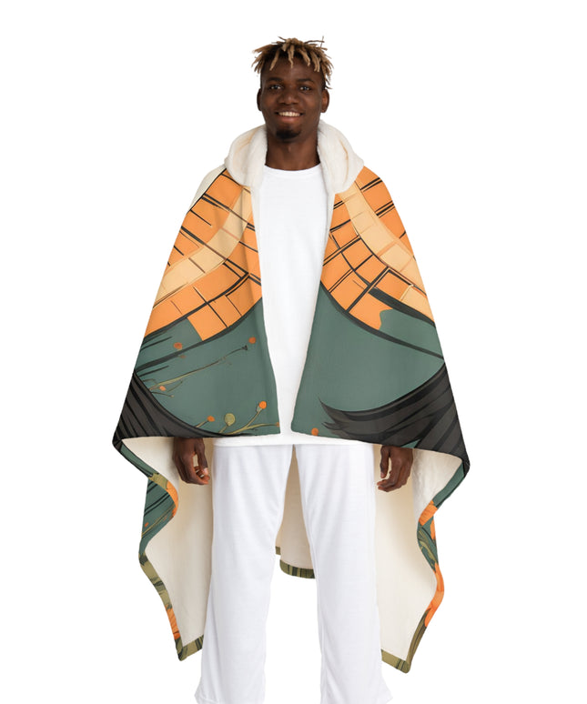 Flying Crow, Cozy Hooded Sherpa Fleece Blanket