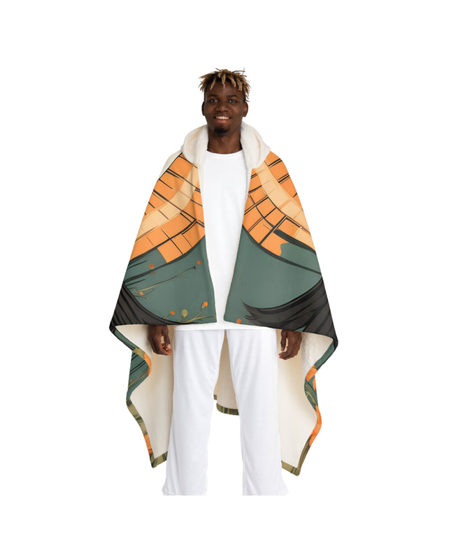 Flying Crow, Cozy Hooded Sherpa Fleece Blanket