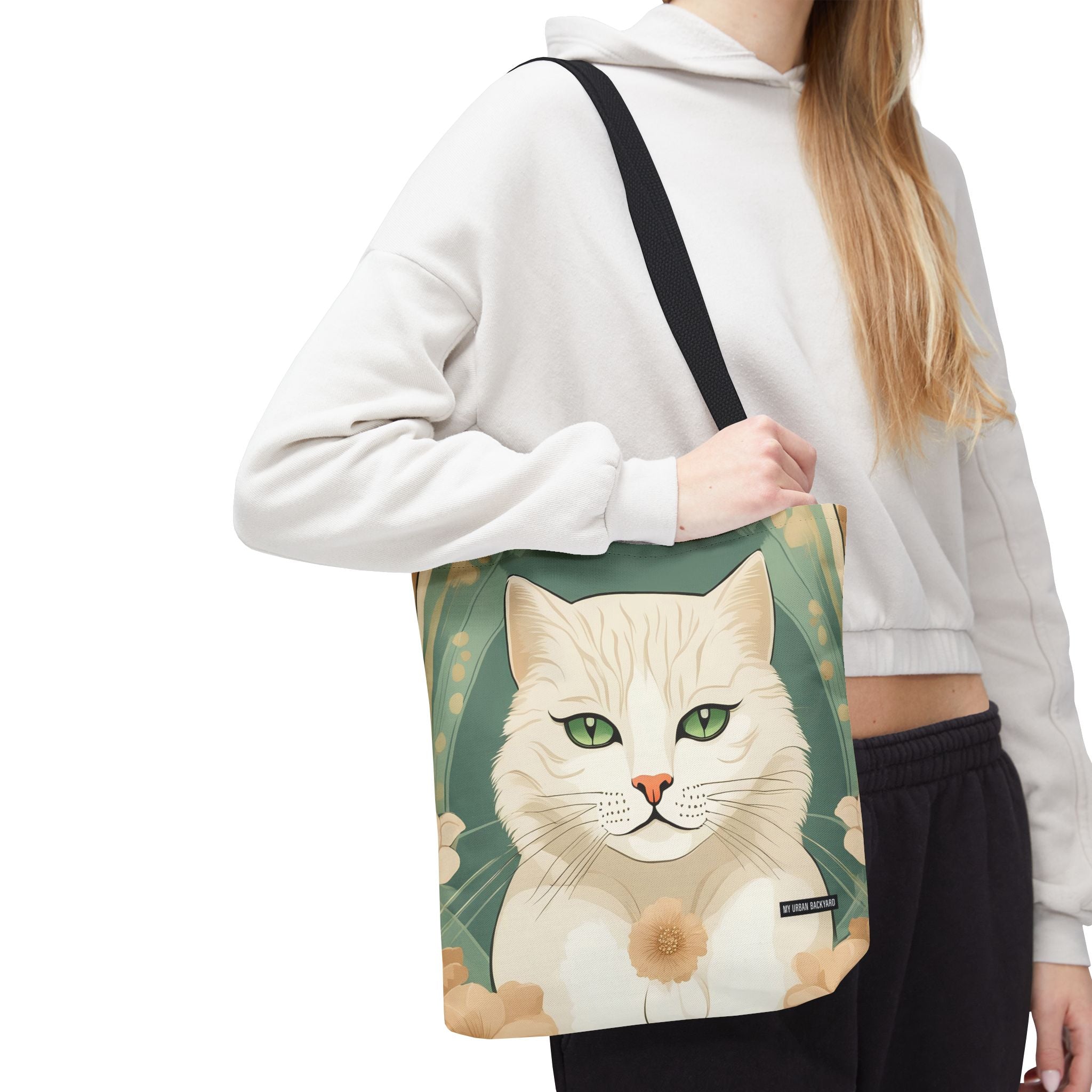 Blanca Purrington, Cat Tote Bag w Cotton Handles