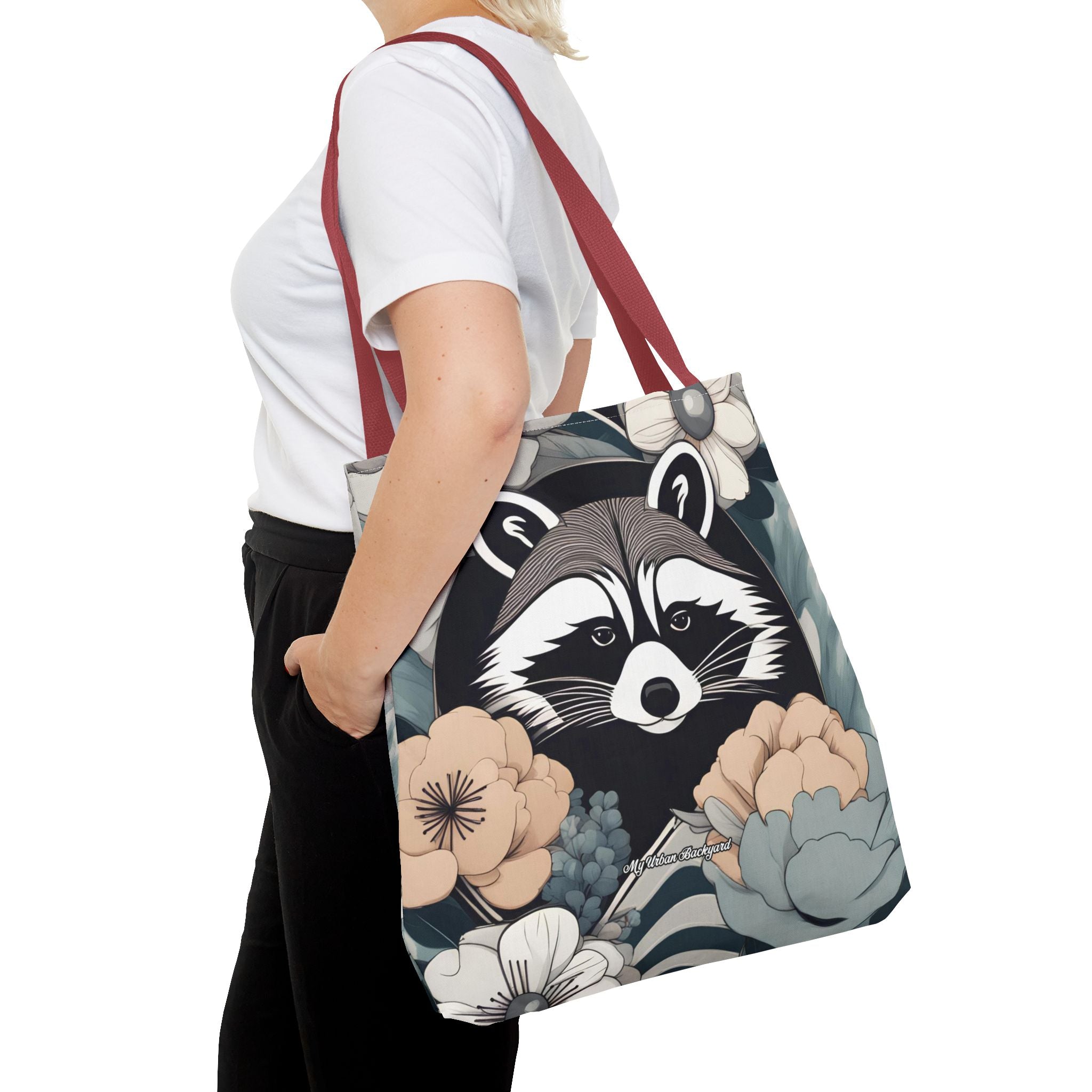 Rocco Pawsley, Raccoon Tote Bag with Cotton Handles For Everyday Use, 3 Sizes