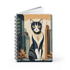Art Deco City Cat Spiral Journal