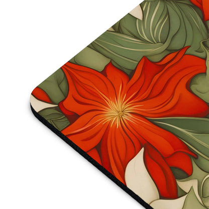 Computer Mouse Pad, Non-slip rubber bottom, Holiday Flowers