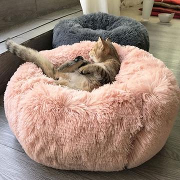 Nest Bed For Small Dogs and Cats, Round Plush Pet Bed