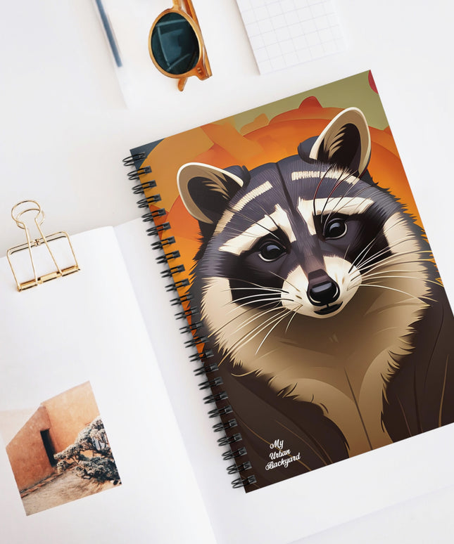 Raccoon at Sunset, Spiral Notebook Journal - Write in Style