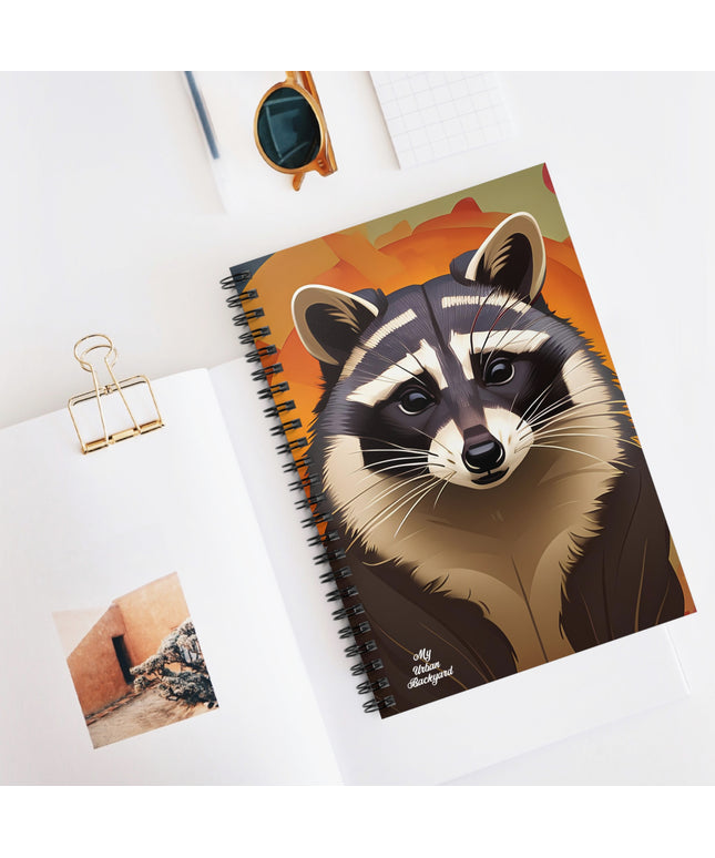 Raccoon at Sunset, Spiral Notebook Journal - Write in Style