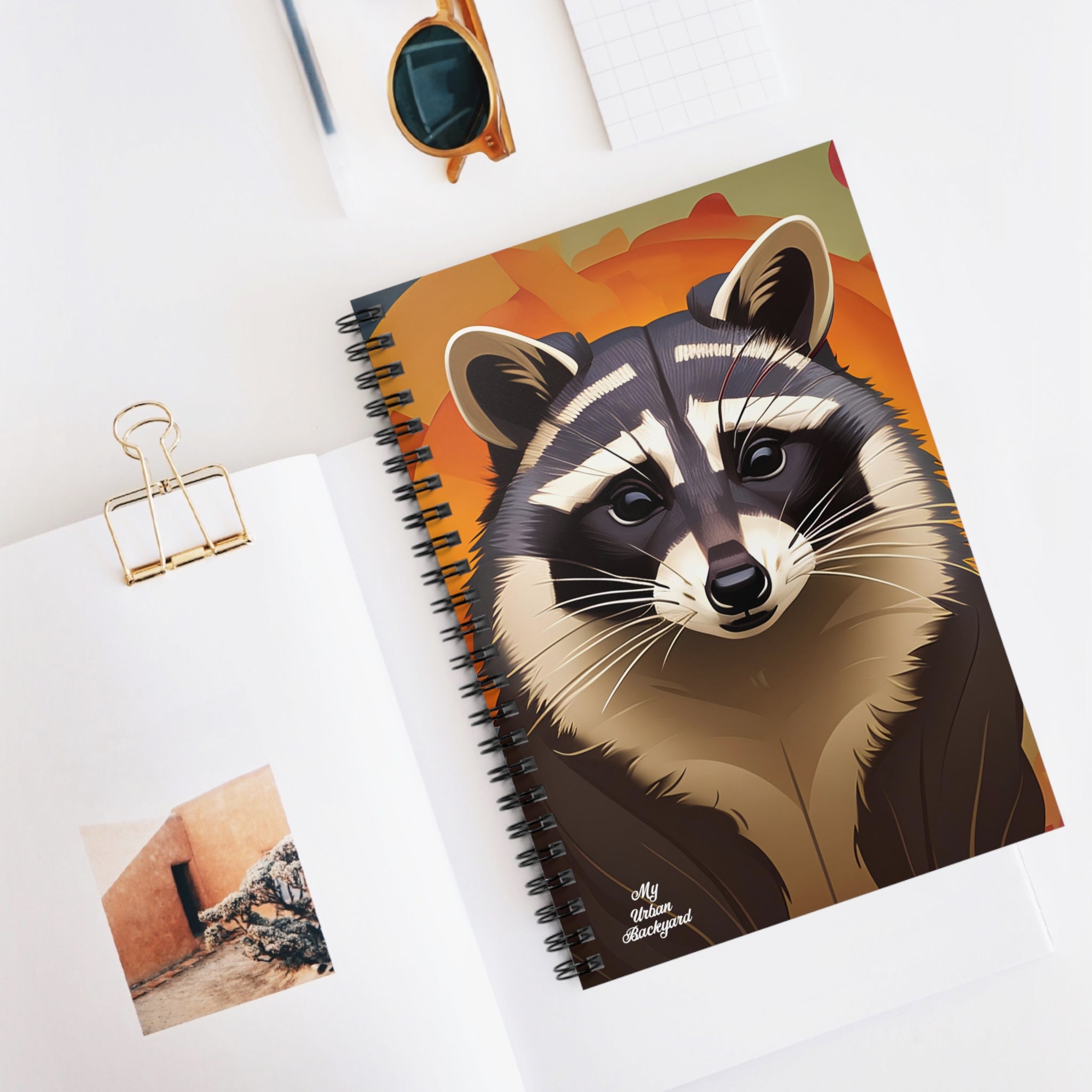 Raccoon at Sunset, Spiral Notebook
