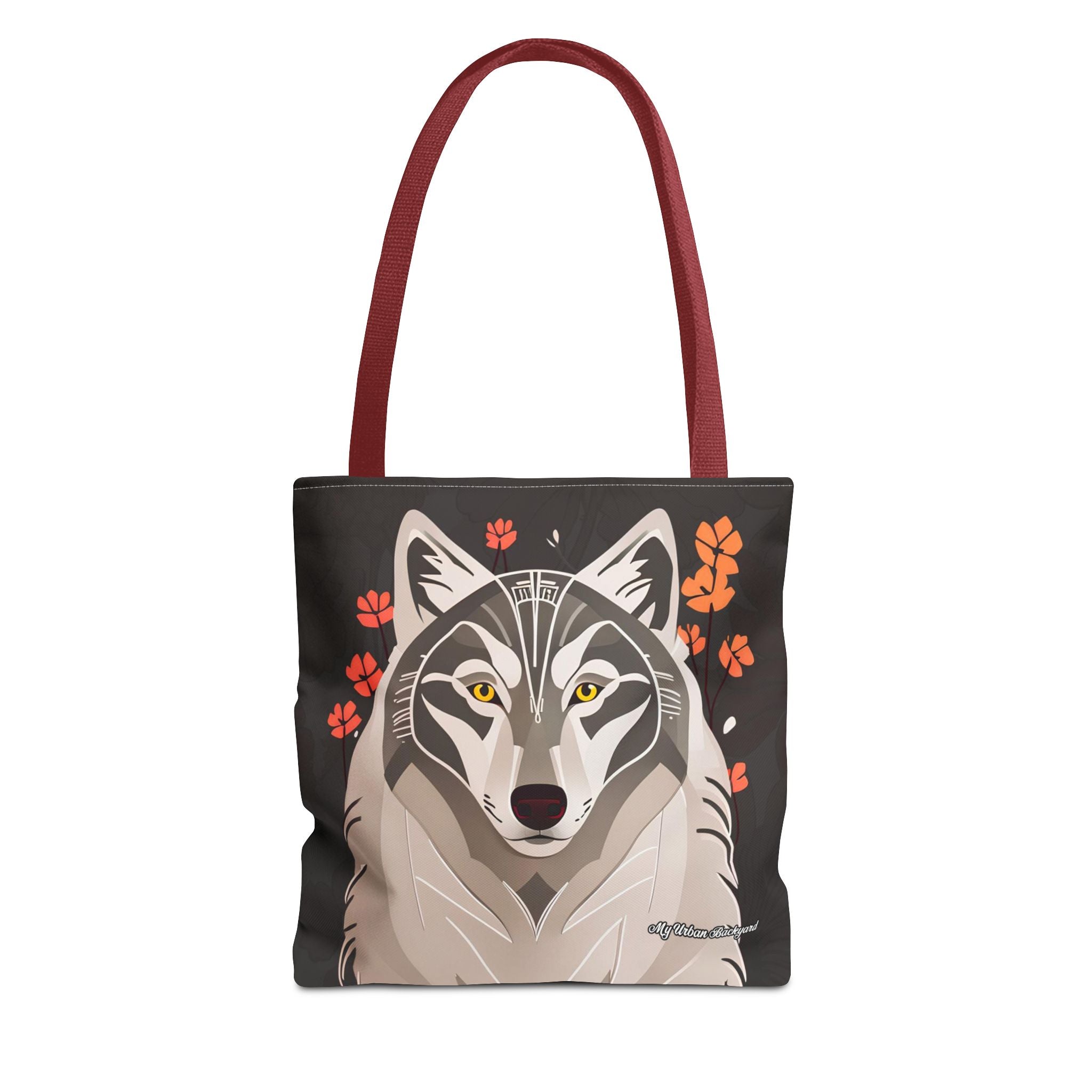 Art Deco Wolf Tote Bag with Cotton Handles For Everyday Use, 3 Sizes